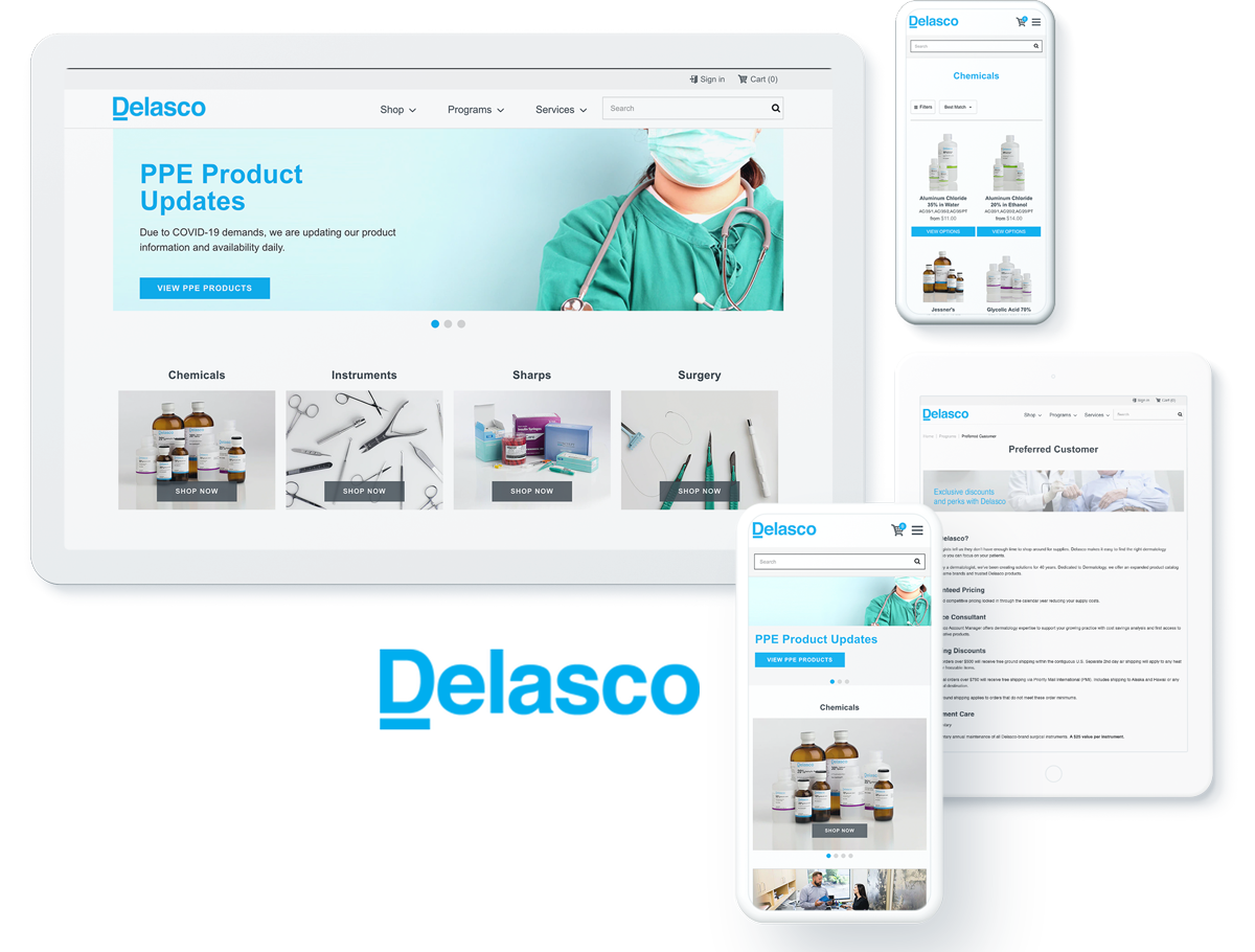 Delasco website on BigCommerce platform