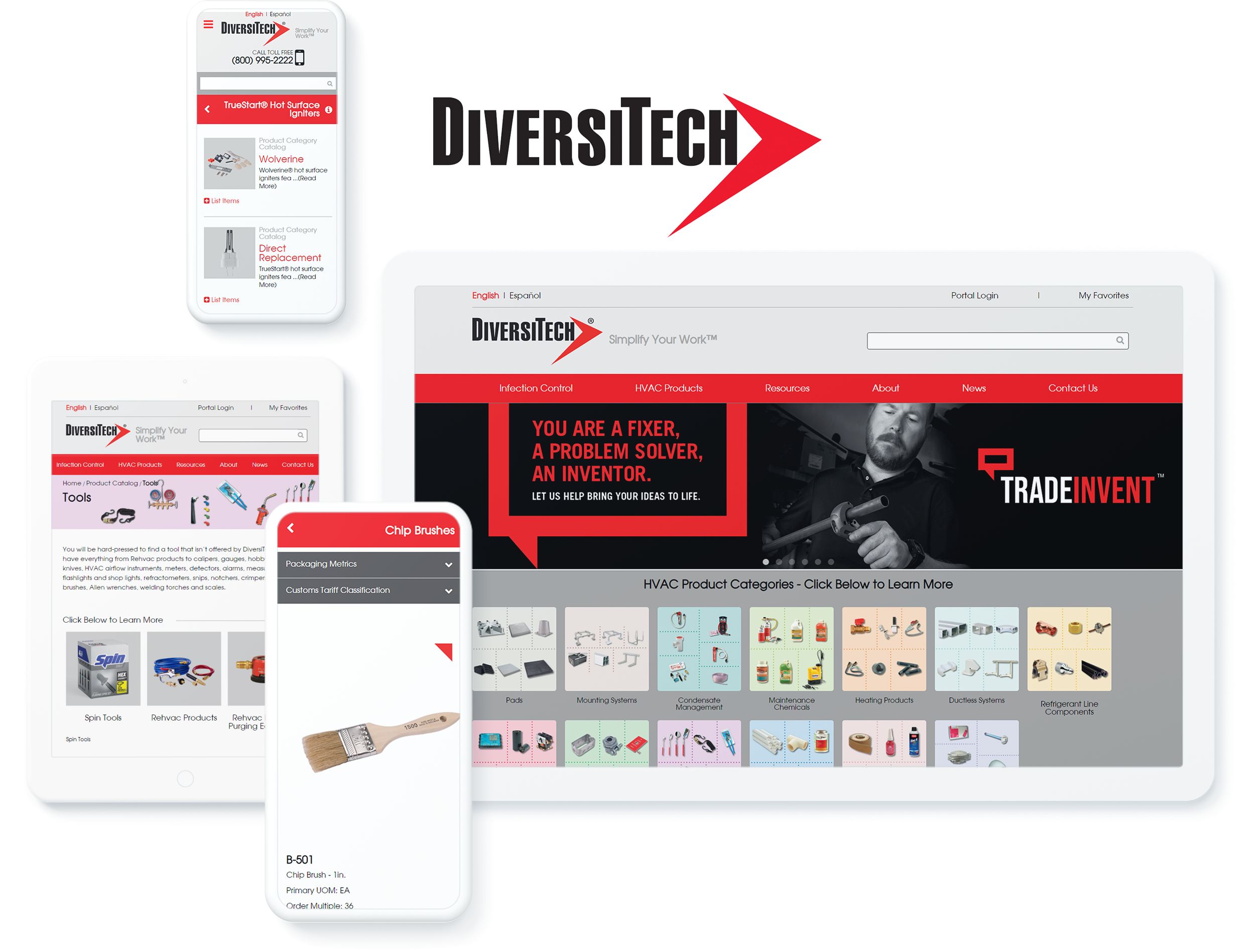 Diversitech website design and development on orocommerce