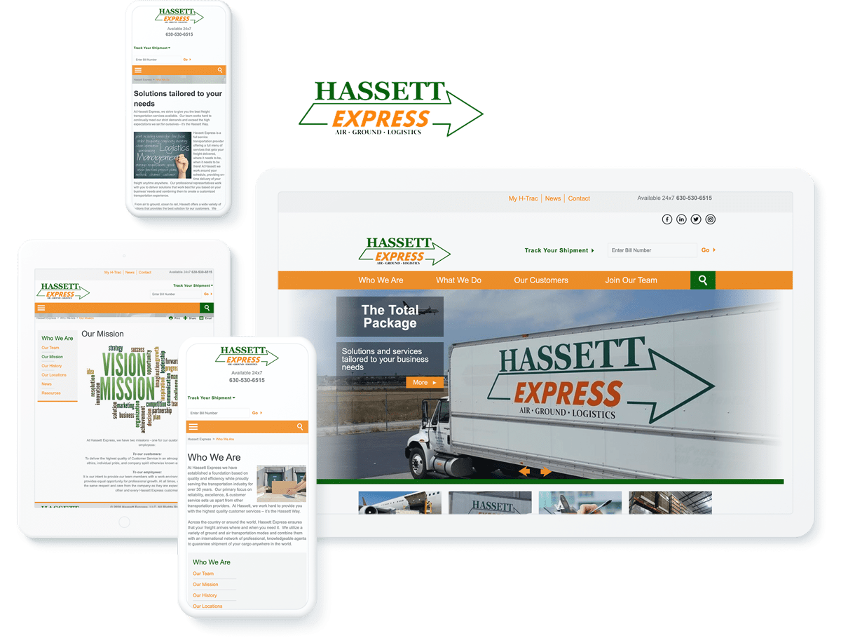 Hassett Express website design and development
