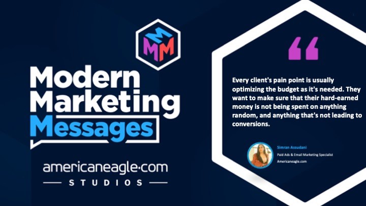 Quote about paid ad budgeting from Simee Assudani, Paid Ads Specialist at Americaneagle.com