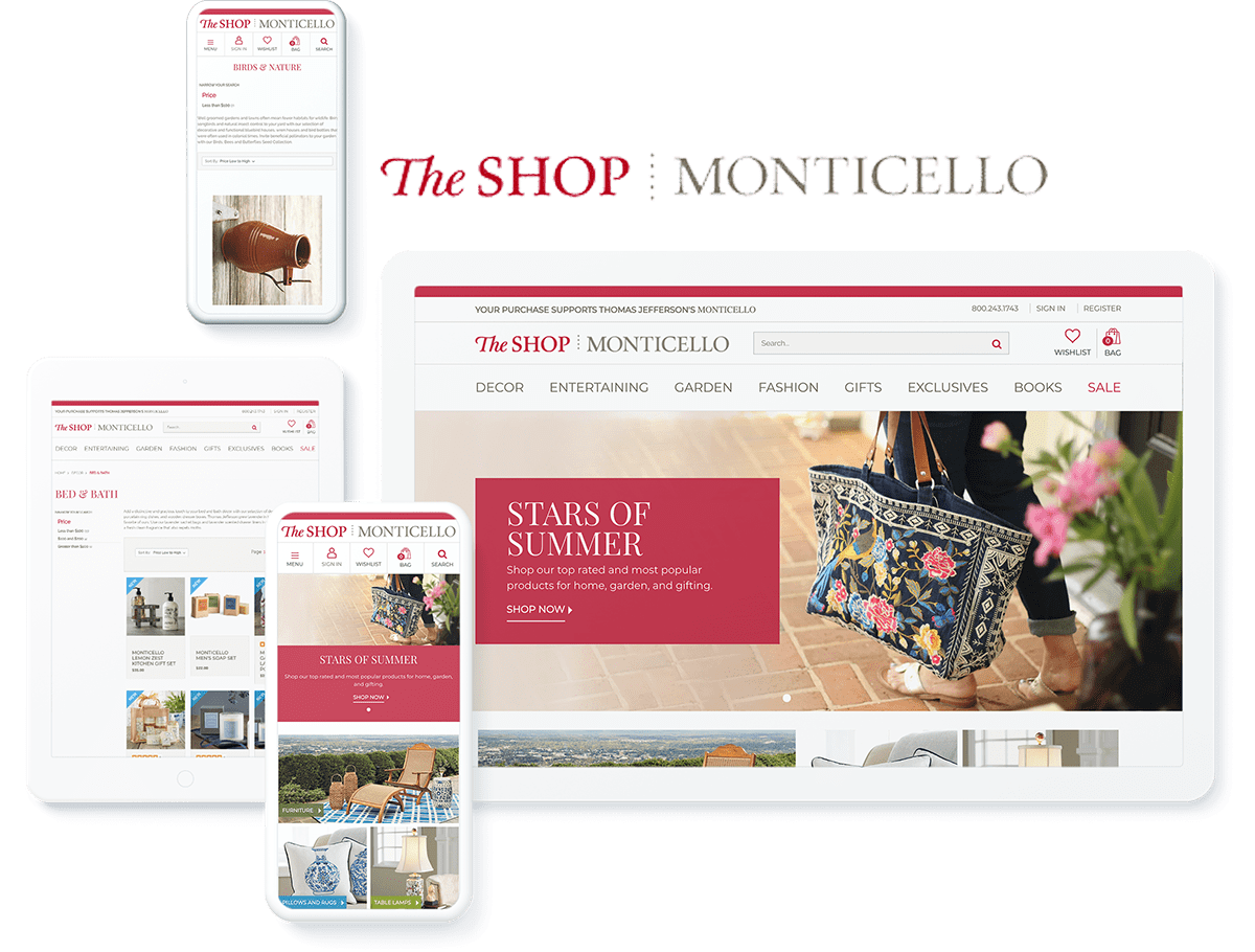 Monticello web design on BigCommerce