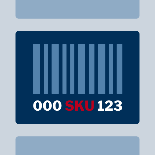 Graphic representing SKU identification number 