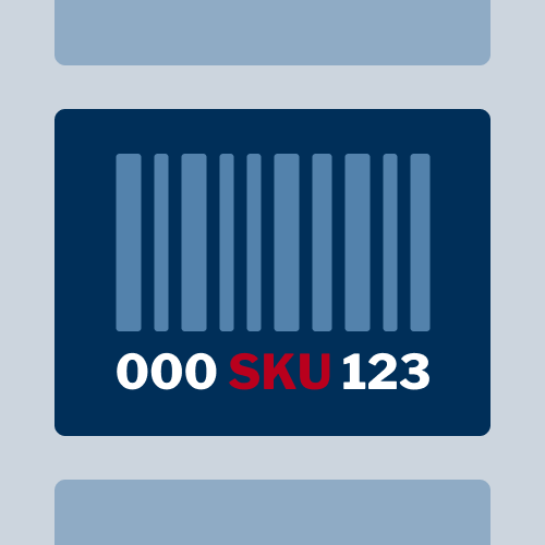Graphic representing SKU identification number