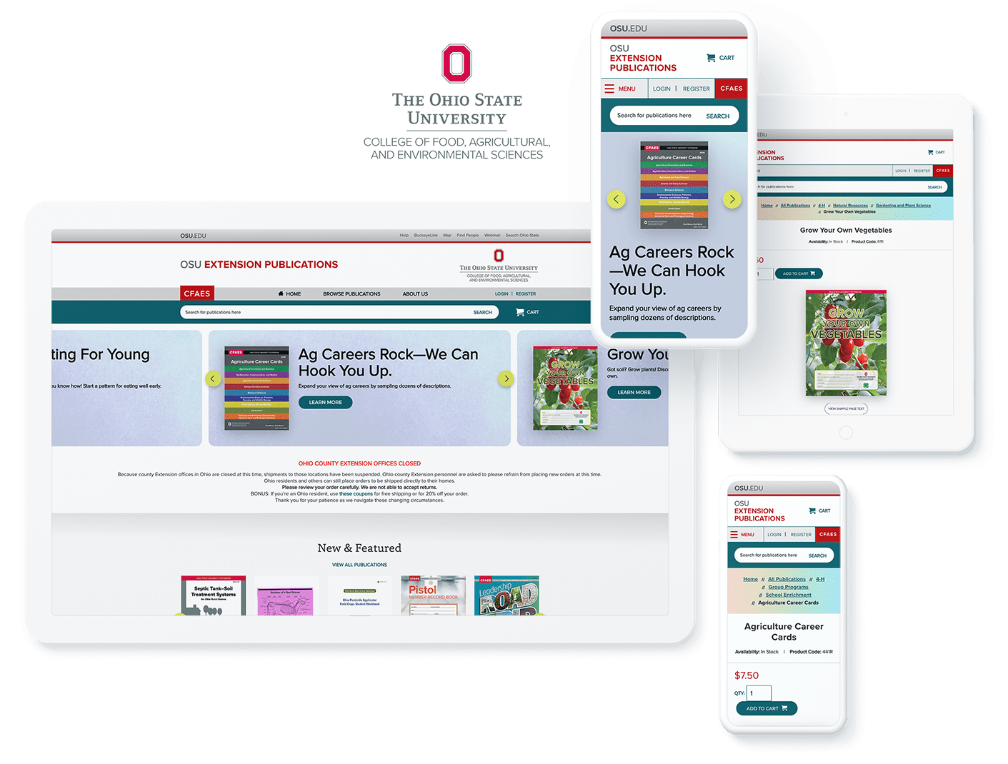 Ohio State University Extension website on different devices