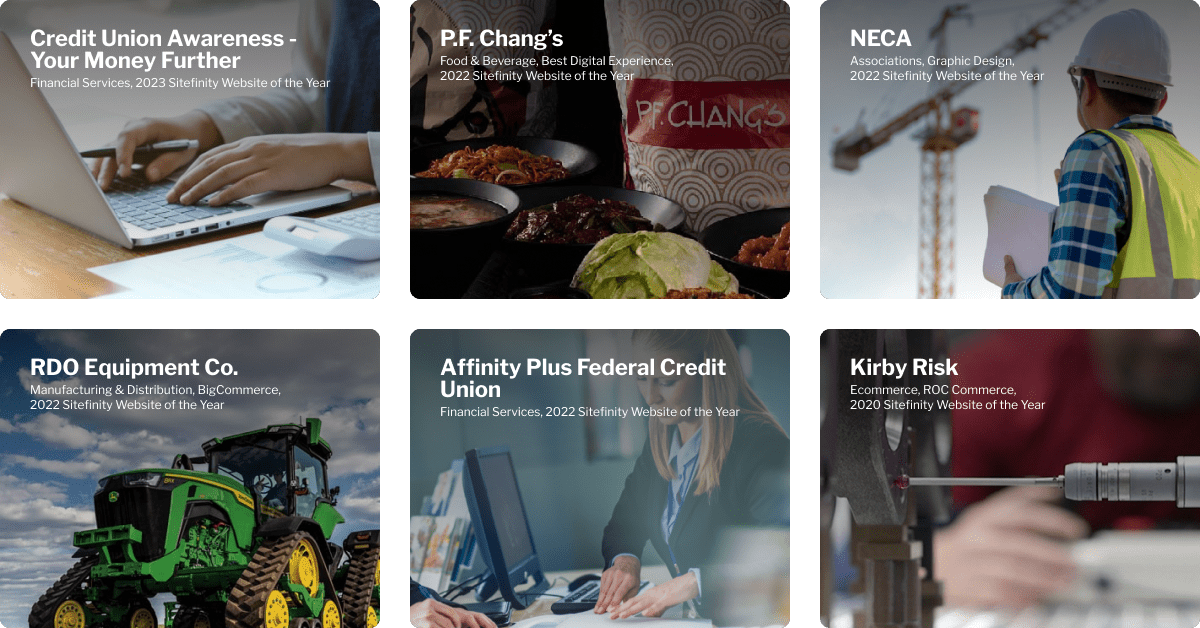 List of Americaneagle.com Sitefinity customers that have won Sitefinity Website of the Year Awards; including P.F. Chang's, NECA, & Kirby Risk