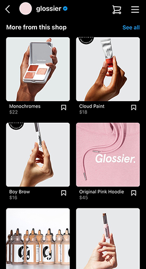 glossier on instagram
