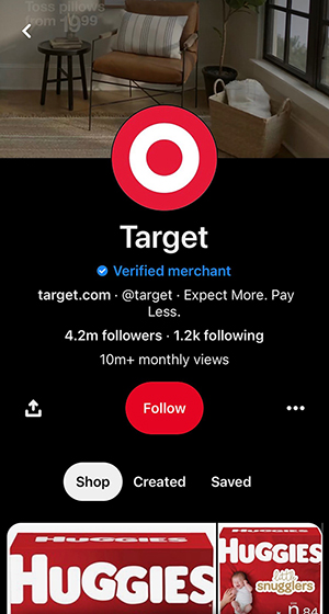 target on pinterest