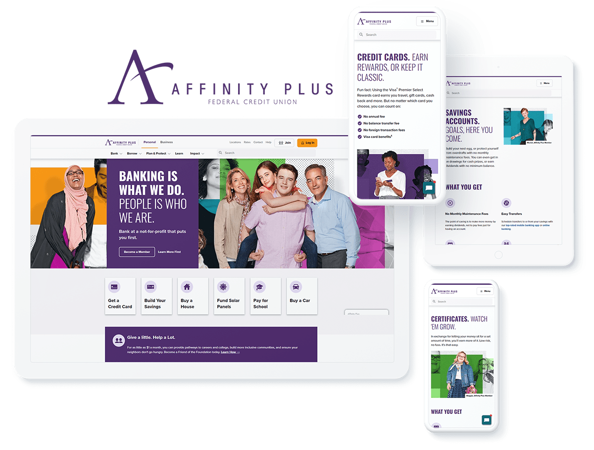Affinity Plus Federal Credit Union web design and development
