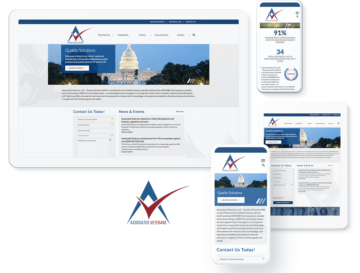 Associated Veterans web design and development