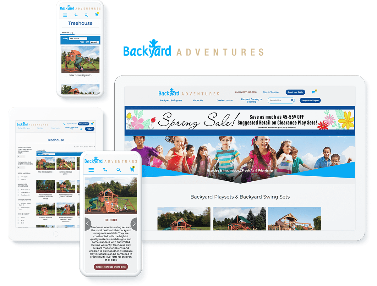 Backyard Adventures web design and development