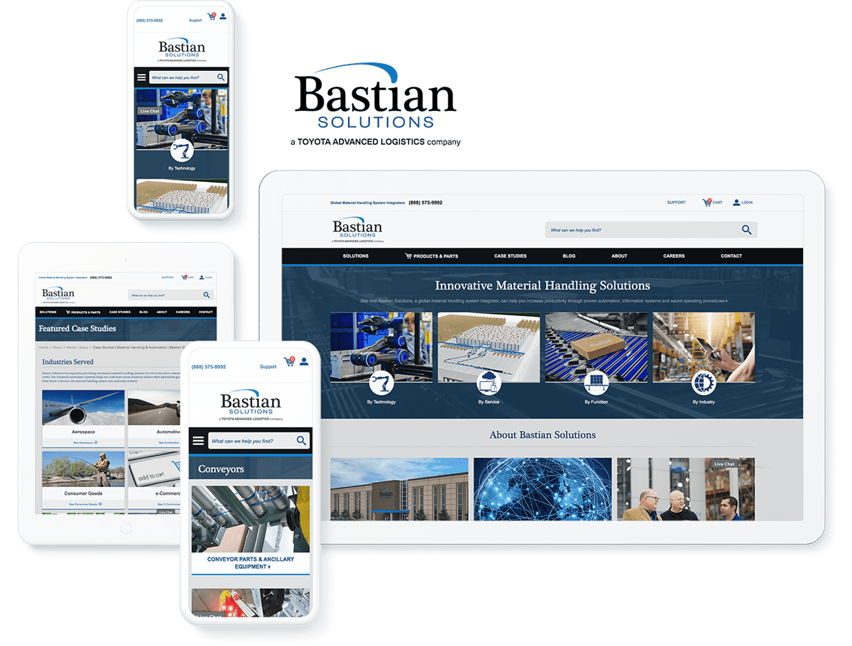 Bastian Solutions website design and development