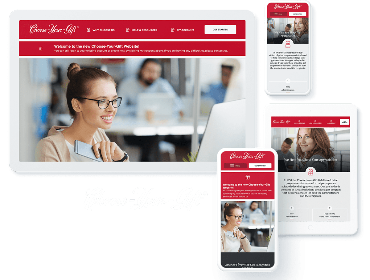 Choose Your Gift website design