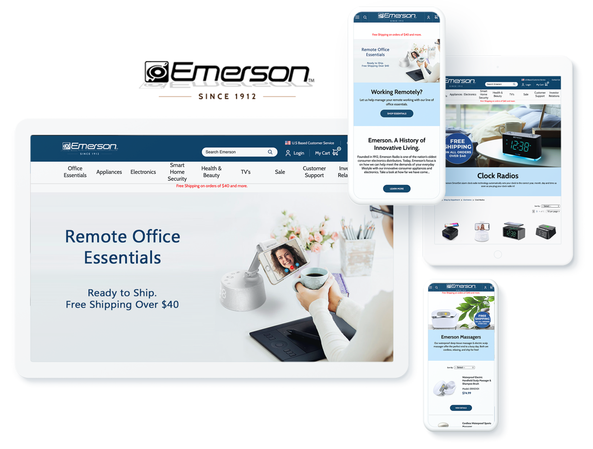 Emerson Radio website design and development