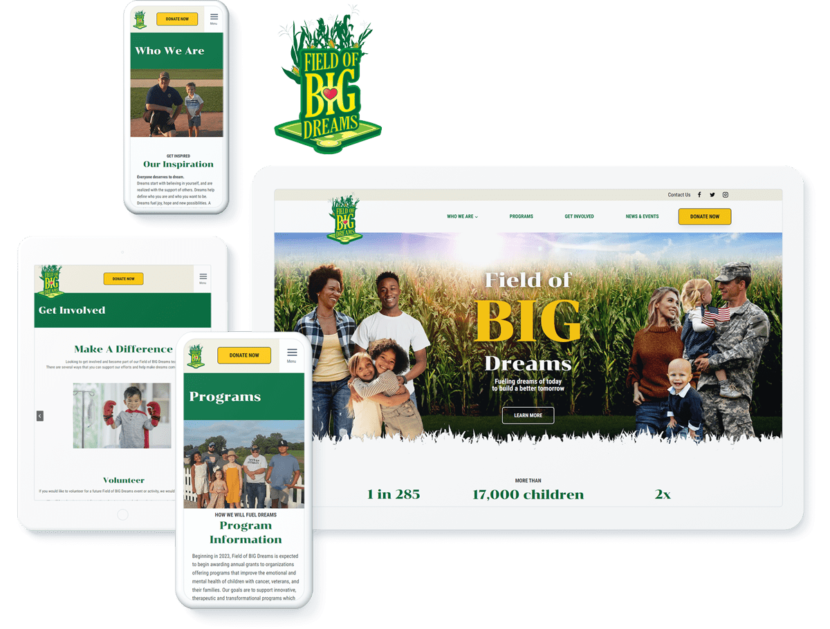Field of Big Dreams web design case study