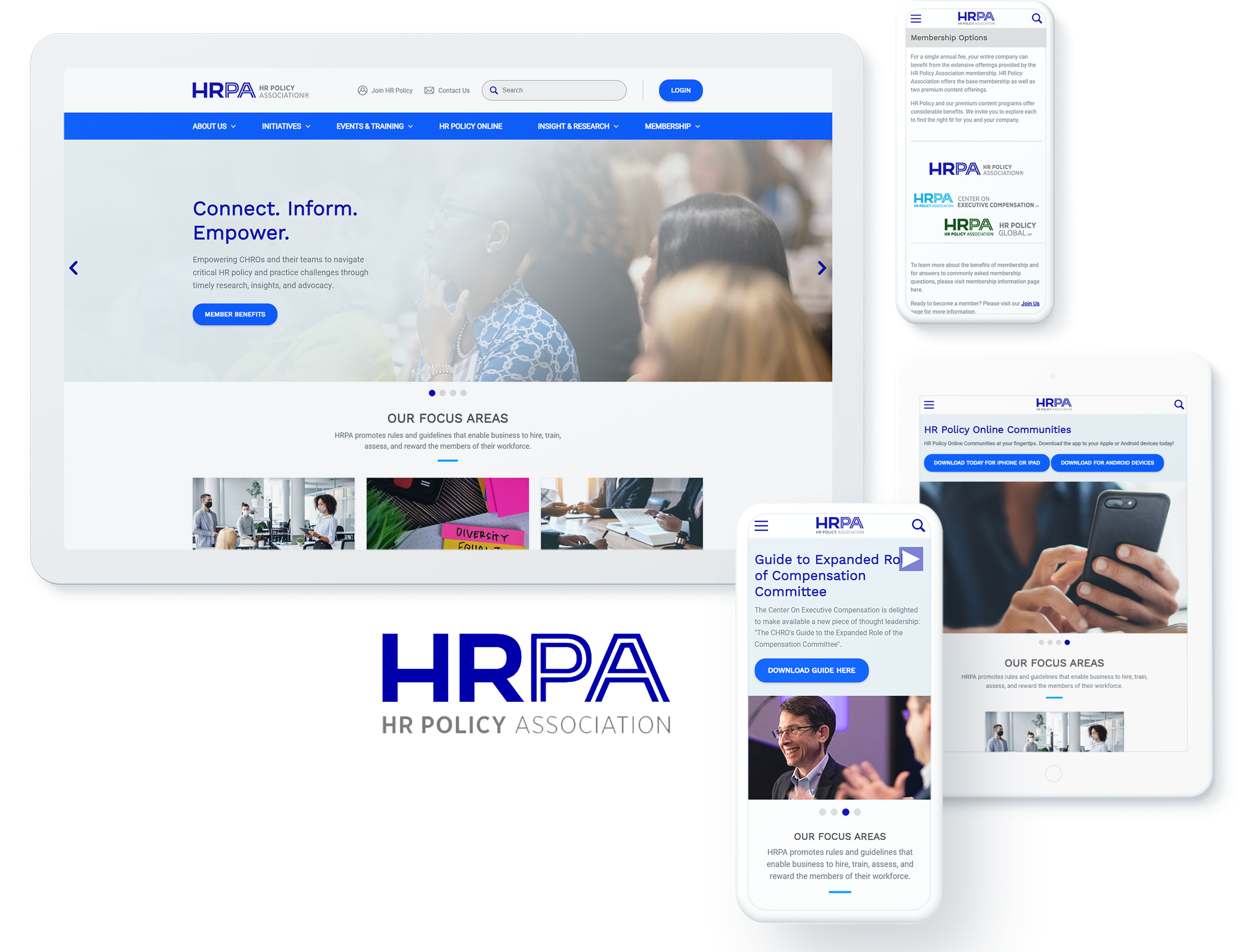 HR Policy Association Kentico web design device imagery