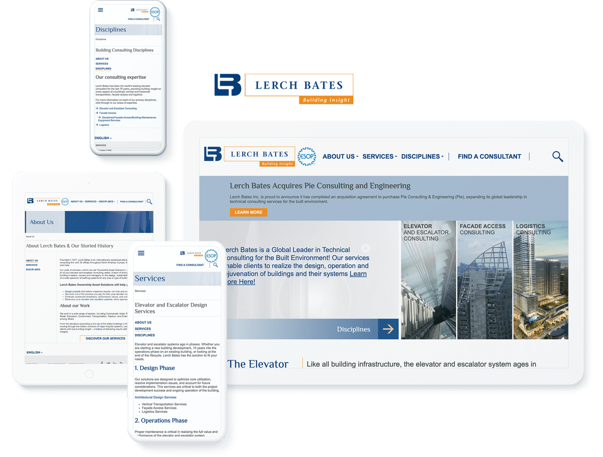 Lerch Bates website design and development