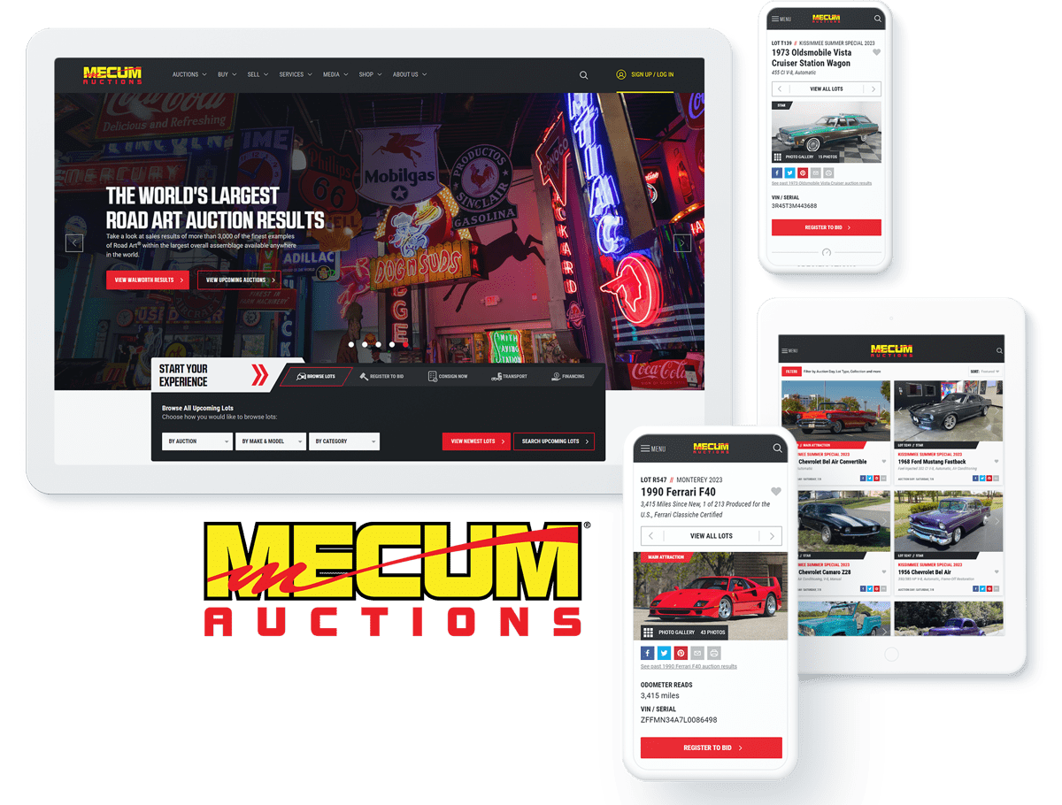 Mecum Auctions Web Design showcase