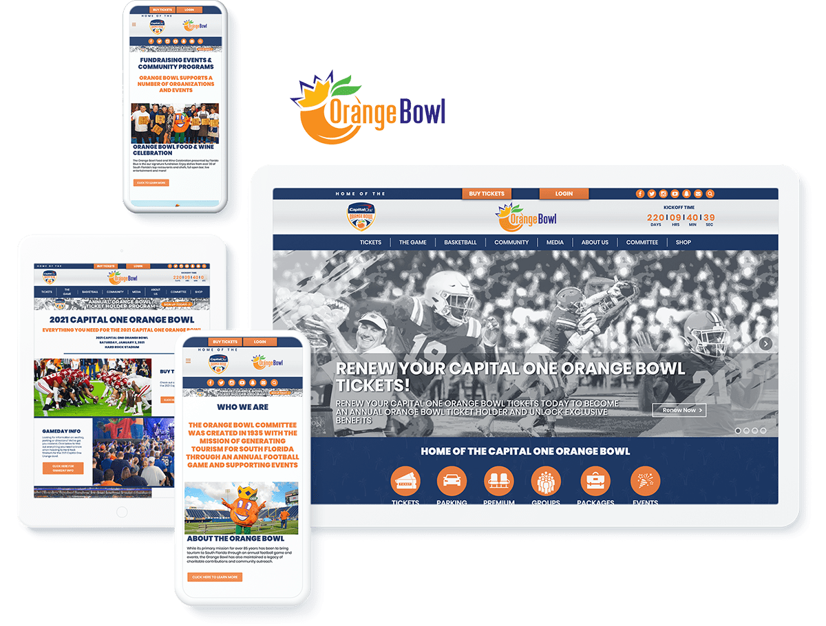Orange Bowl Website UX Design and Development