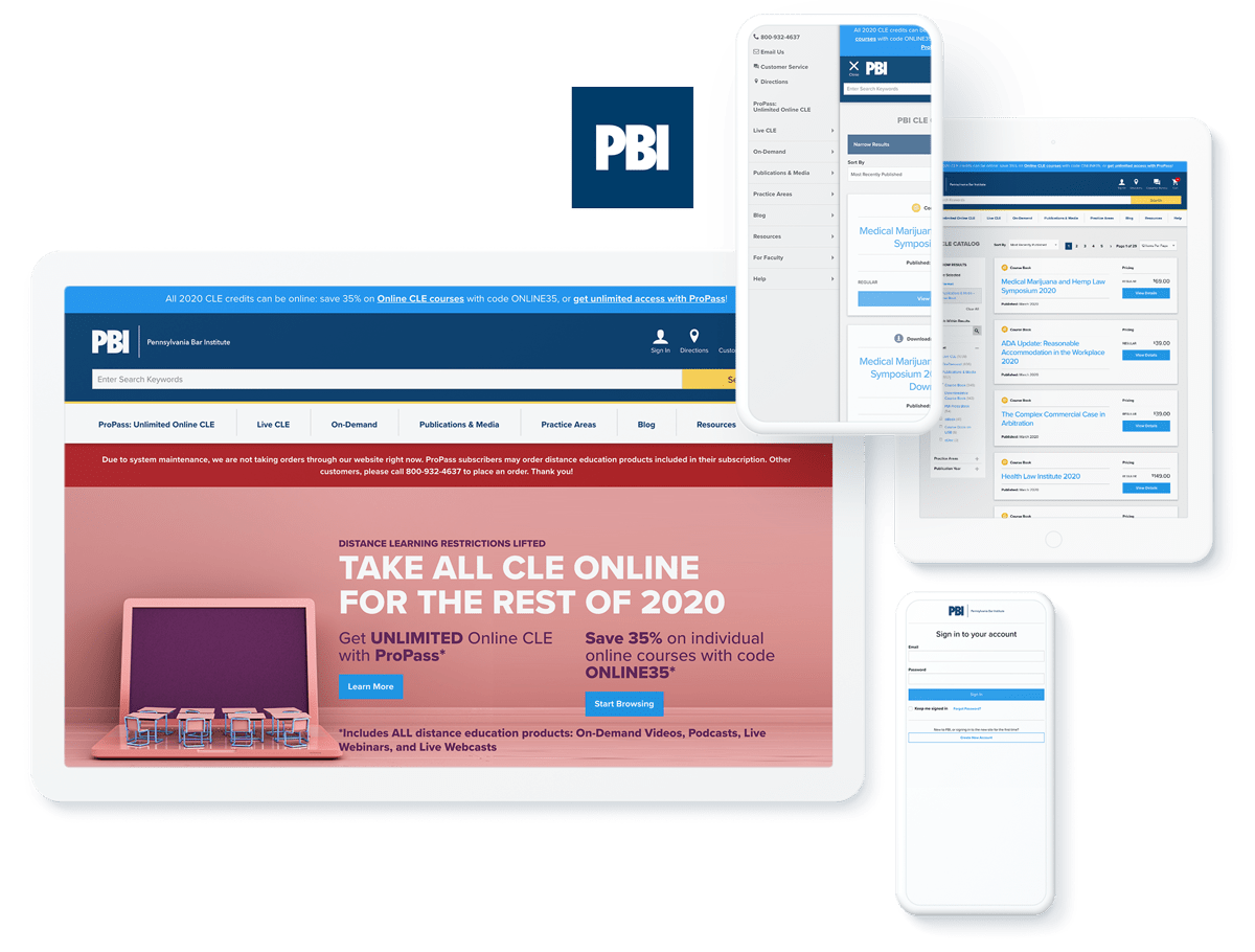 Pennsylvania Bar Institute website design