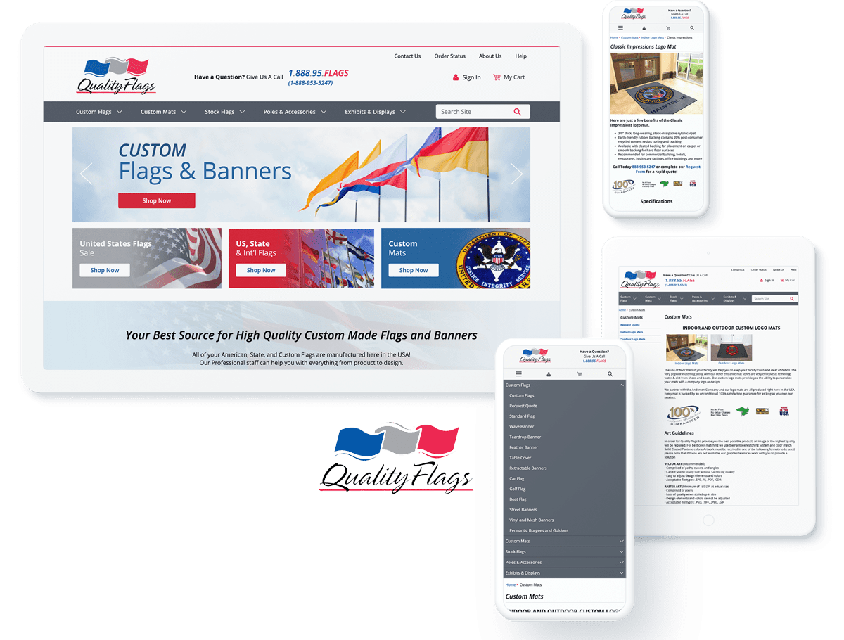 Quality Flags website design and development