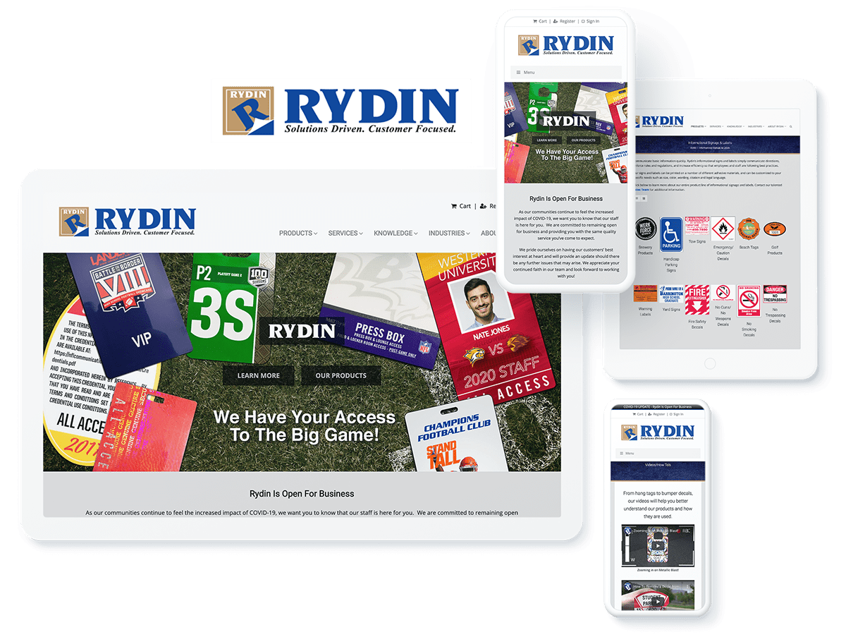 Rydin Sports Web Design Example
