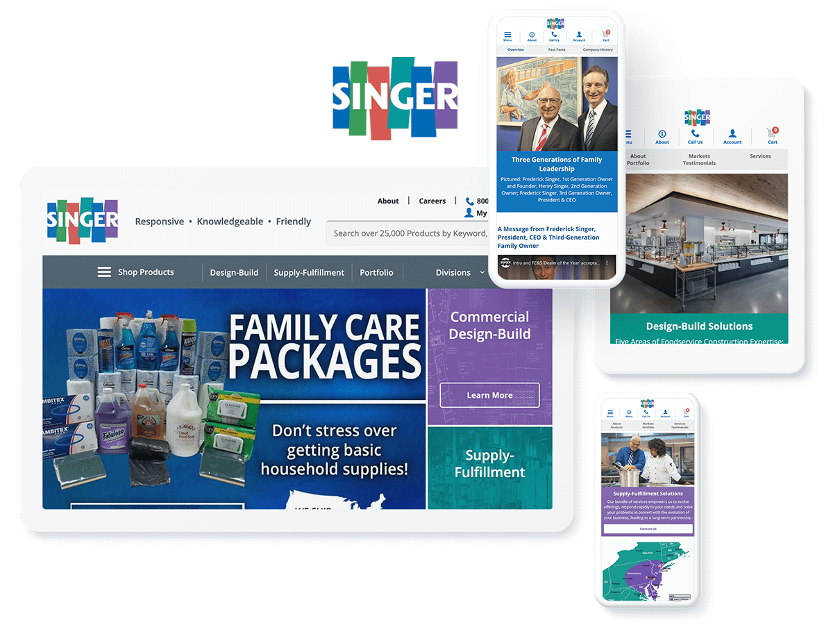 Singer website design and development