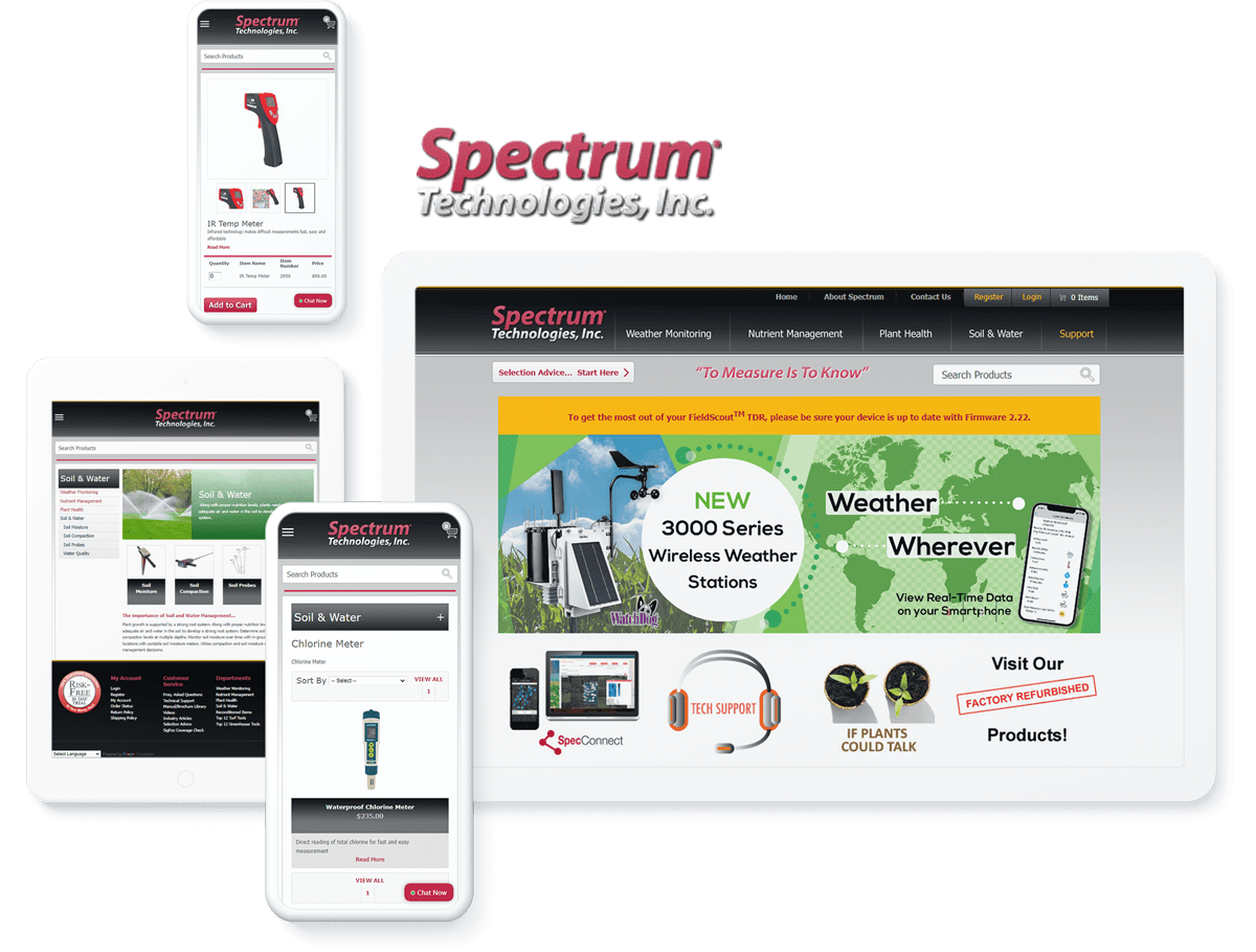 Spectrum Technologies web design and development