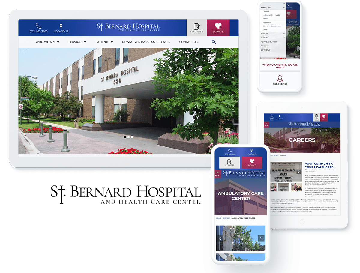 St. Bernard Hospital web design and development