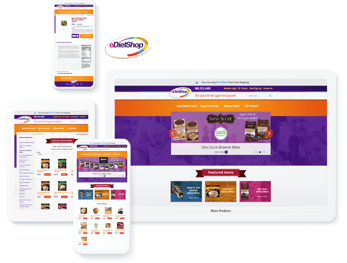 The Diet Shop website design and development