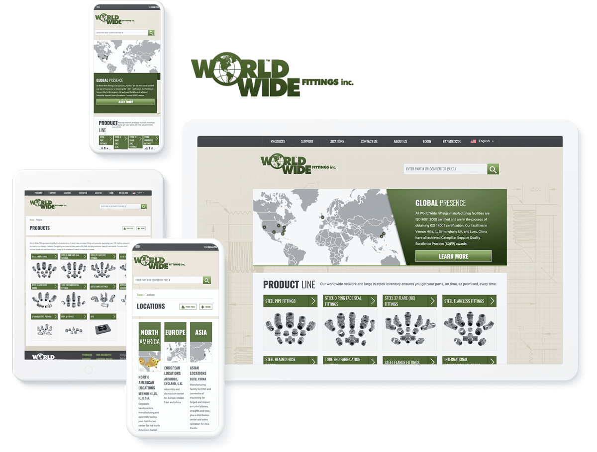 Worldwide Fittings website design and development